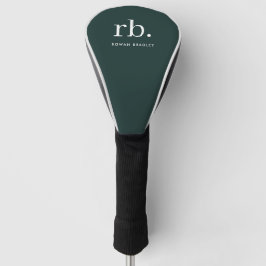 Monogram donkergroen stijlvol, modern minimalistis golfheadcover