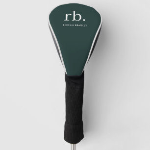 Monogram donkergroen stijlvol, modern minimalistis golfheadcover
