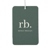 Monogram donkergroen stijlvol, modern minimalistis luchtverfrisser (Voorkant)