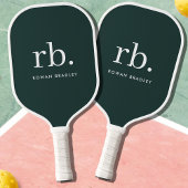 Monogram donkergroen stijlvol, modern minimalistis pickleball paddle