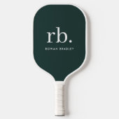 Monogram donkergroen stijlvol, modern minimalistis pickleball paddle (Voorkant)