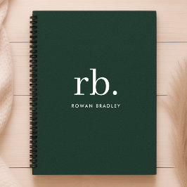 Monogram donkergroen stijlvol, modern minimalistis planner