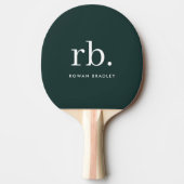 Monogram donkergroen stijlvol, modern minimalistis tafeltennisbatje (Voorkant)
