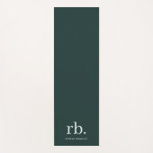 Monogram donkergroen stijlvol, modern minimalistis yogamat (Voorkant)