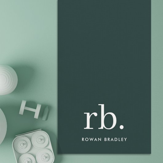 Monogram donkergroen stijlvol, modern minimalistis yogamat