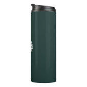 Monogram Donkergroen Stijlvol Modern Minimalistisc Thermosbeker (Geroteerd rechts)