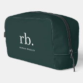 Monogram donkergroen stijlvol modern minimalistisc toilettasje (Rechterhoek)