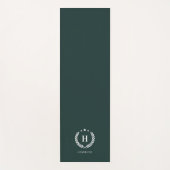 Monogram Donkergroen Stijlvol Modern Minimalistisc Yogamat (Voorkant)