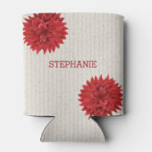 Monogram donkerrode bloem blikjeskoeler (Achterkant)