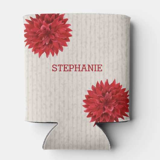 Monogram donkerrode bloem blikjeskoeler (Achterkant)