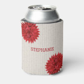 Monogram donkerrode bloem blikjeskoeler (Blikje Achterkant)