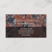 Monogram donkerrode marmer met zwarte marmer visitekaartje (Achterkant)