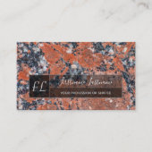 Monogram donkerrode marmer met zwarte marmer visitekaartje (Voorkant)