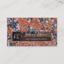 Monogram donkerrode marmer met zwarte marmer visitekaartje