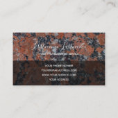 Monogram donkerrode marmer met zwarte marmer visitekaartje (Achterkant)