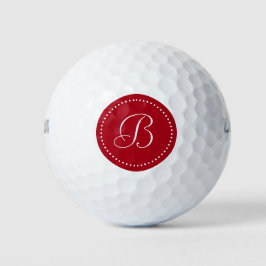 Monogram donkerrood met stippen golfballen