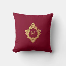 Monogram Donkerrood Nepgoud Crest Vintage Elegant