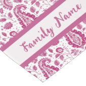 Monogram Donkerroze Paisley Patroon Korte Tafelloper (Hoek)