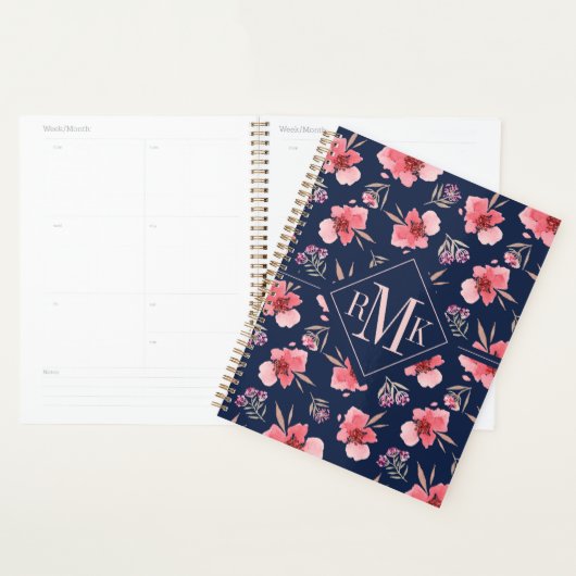 Monogram | Donkerroze Waterverf Planner (Display)