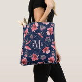 Monogram | Donkerroze Waterverf Tote Bag (Dichtbij)