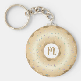 Monogram donut gouden folie script girly luxe sleutelhanger