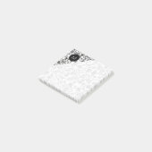 Monogram Doodle Krullen Zwart en Wit Post-it® Notes (Schuin)