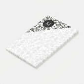 Monogram Doodle Krullen Zwart en Wit Post-it® Notes (Schuin)
