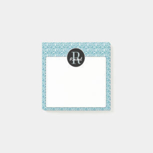 Monogram Doodle wervelpatroon achtergrond Post-it® Notes