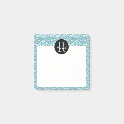 Monogram Doodle wervelpatroon achtergrond Post-it® Notes (Voorkant)