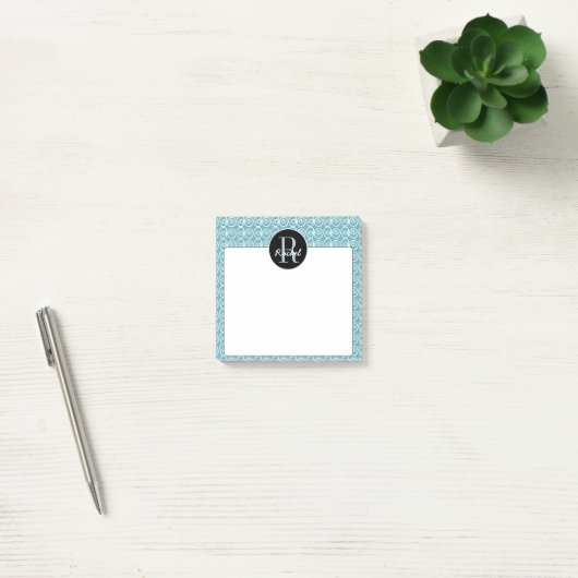 Monogram Doodle wervelpatroon achtergrond Post-it® Notes (Kantoor)