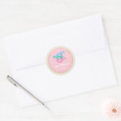 Monogram DOORDRONKEN VAN LIEFDE Trouwfeest Baby Sh Ronde Sticker (Envelop)