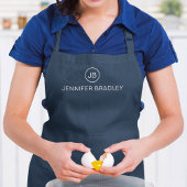 Monogram Douanenaam Blauw en Wit Schort