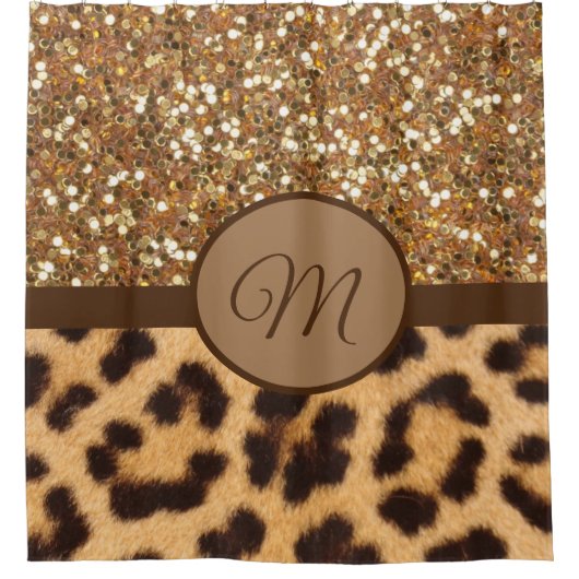 Monogram douchegordijn monogram geglazuurd goud lu (Voorkant)