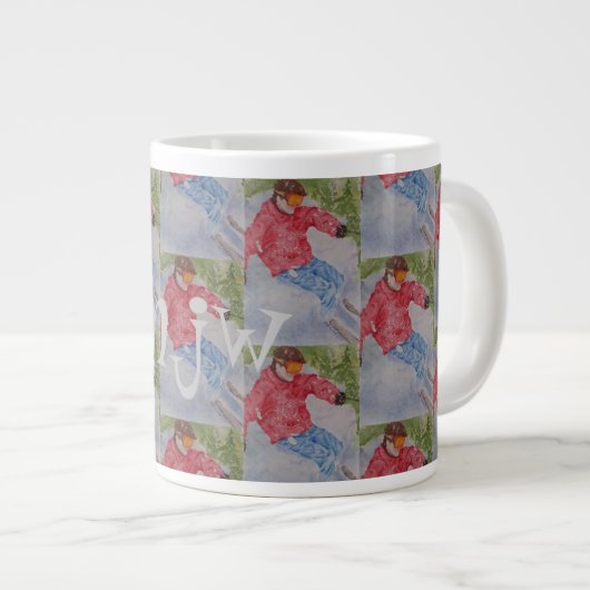 MONOGRAM DOWNHILL SKIER GROTE KOFFIEKOP (Voorkant rechts)