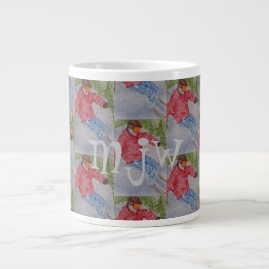 MONOGRAM DOWNHILL SKIER GROTE KOFFIEKOP (Voorkant)