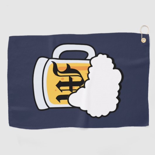 Monogram Draft Beer Mok Golfhanddoek (Horizontaal)
