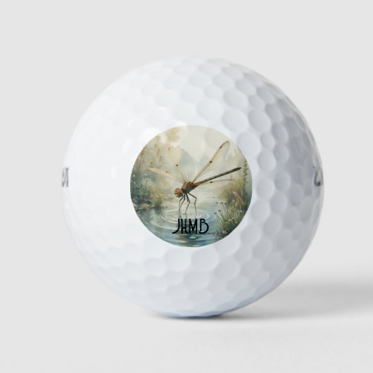 Monogram Dragonfly Dragonflies Golfballen (Voorkant)
