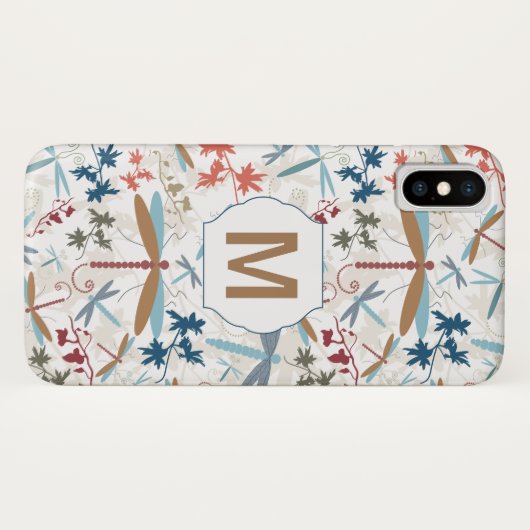 Monogram Dragonfly Pattern Case-Mate iPhone Case (Achterkant (horizontaal))