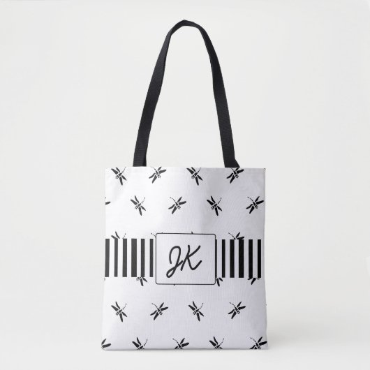 Monogram Dragonfly Zwart-wit Canvas tas (Voorkant)