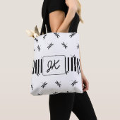 Monogram Dragonfly Zwart-wit Canvas tas (Dichtbij)