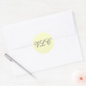 Monogram Drie Crème en Grijze Sticker (Envelop)