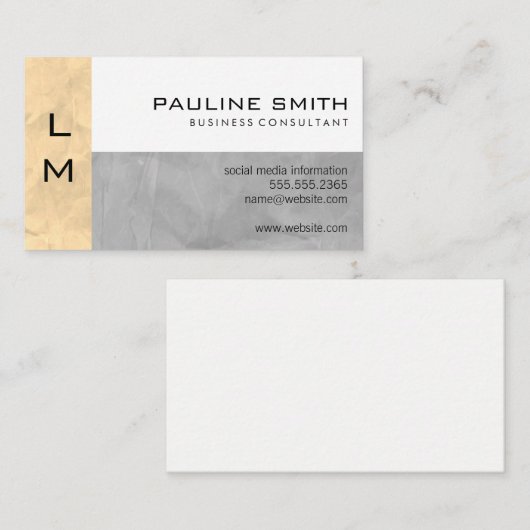 Monogram drie paneel visitekaartje (Voorkant / Achterkant)