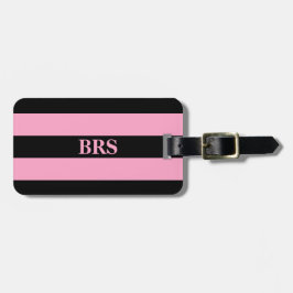 Monogram Drie Zwarte Streep op Anjelier Roze Bagagelabel
