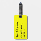 Monogram Drie Zwarte Streep op Geel Bagagelabel (Achterkant verticaal)