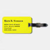 Monogram Drie Zwarte Streep op Geel Bagagelabel (Achterkant horizontaal)