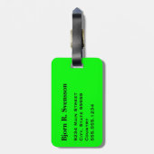 Monogram Drie Zwarte Streep op Lime Groen Bagagelabel (Achterkant verticaal)