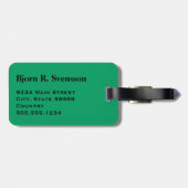 Monogram Drie Zwarte Streep op Shamrock Green Bagagelabel (Achterkant horizontaal)