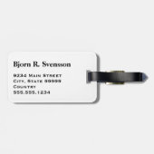 Monogram Drie Zwarte Streep op Wit Bagagelabel (Achterkant horizontaal)