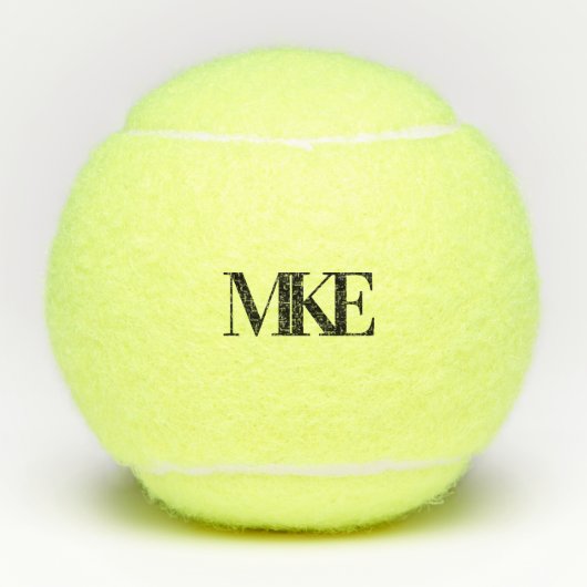 Monogram Drievoudige Initiaal Serif Tennisballen (Voorkant)