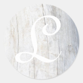 Monogram Driftwood Ronde Sticker